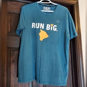 New Balance Run Big Hawaii L Blue, White, and Orange T-Shirt